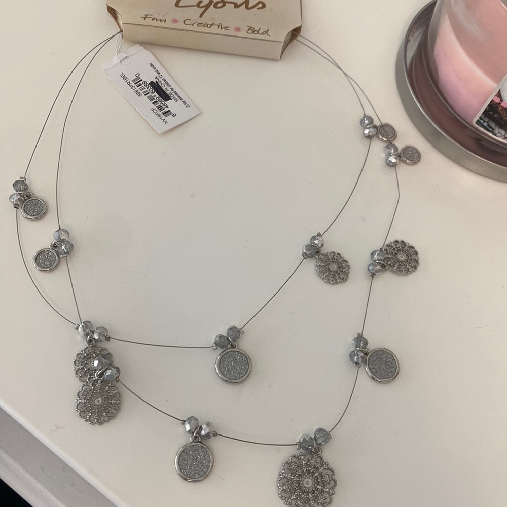 Silver double strand necklace. Never worn